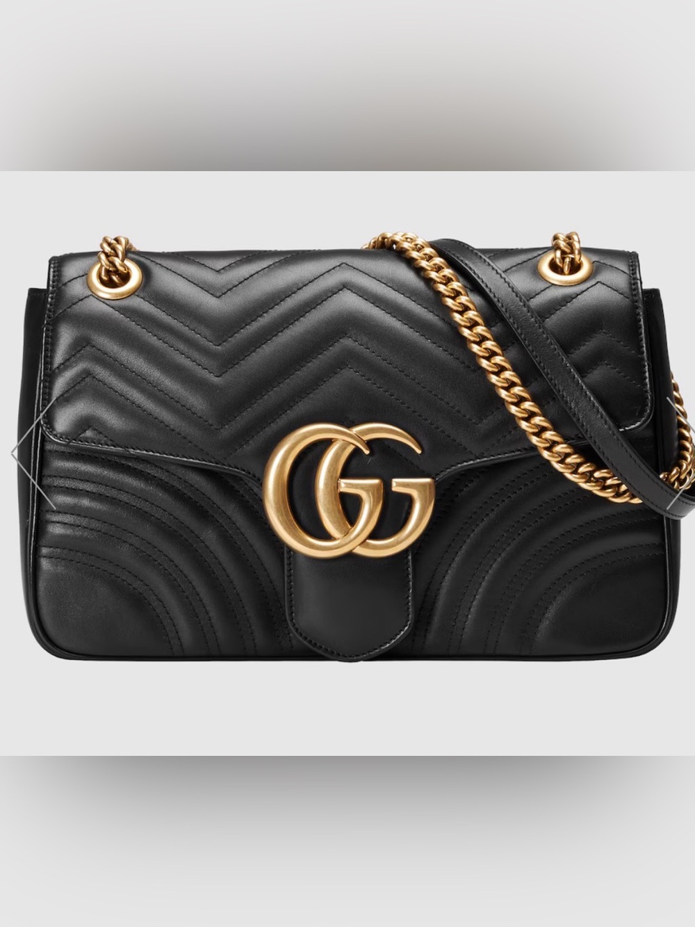 Gucci - GG MARMONT MEDIUM SHOULDER BAG & WALLET - Black Leather, Gold Hardware - Picture 3 of 9